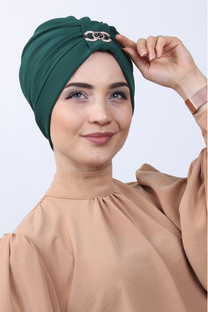 Tokalı Çift Taraflı Bone Zümrüt Yeşili Tokalı Çift Taraflı Bone Zümrüt Yeşili