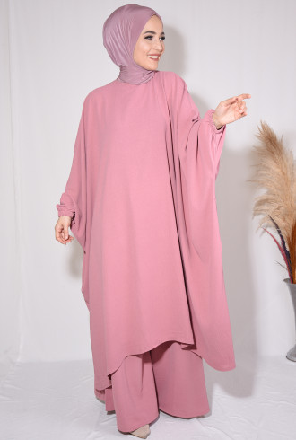 Tunik Pantolon 2'li Takım Pudra Pembesi Tunik Pantolon 2'li Takım Pudra Pembesi
